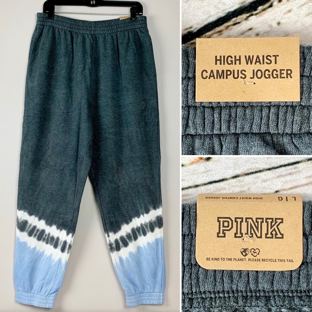 NWT Medium PINK Victoria’s Secret High Waist Campus Joggers Jogger Sweatpants VS